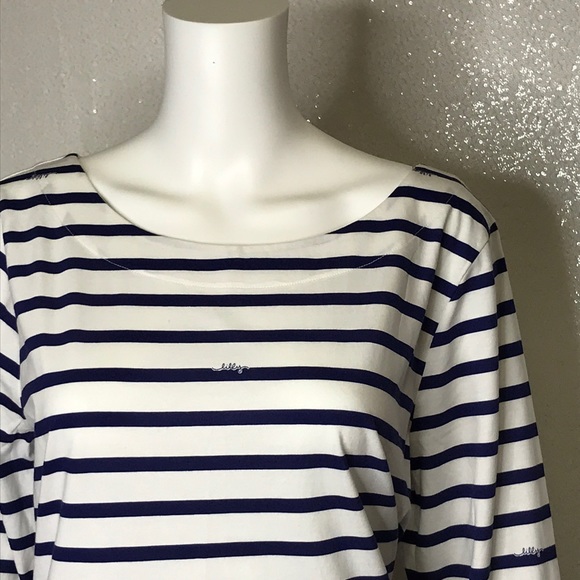 Lilly Pulitzer Dresses & Skirts - LILLY PULITZER Bay Serene Stripe Navy Dress XL